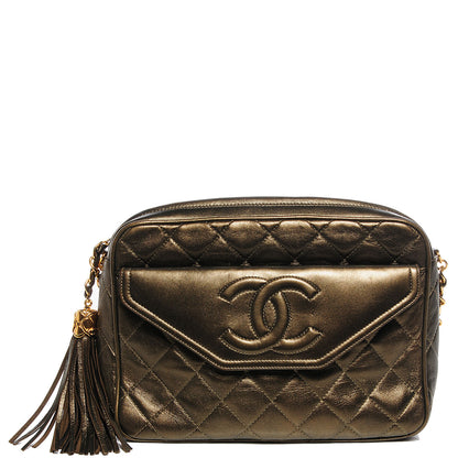 Chanel Lambskin Quilted Tassel Camera Case Bronze 1 of 9