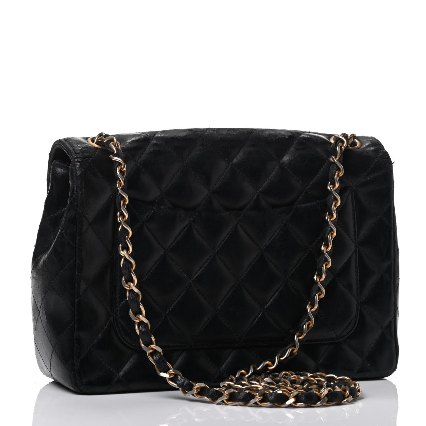 Lambskin Quilted Flap Bag Black