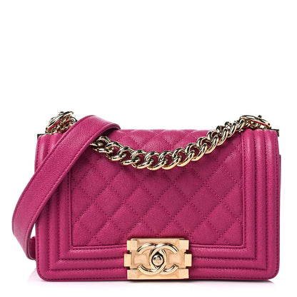 Chanel Caviar Quilted Small Boy Flap Fuchsia 1 of 11