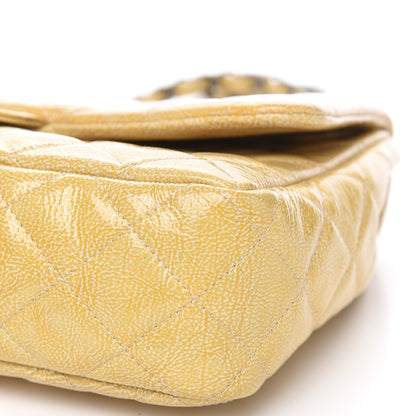 Chanel Crinkled Patent Quilted Jumbo Single Flap Light Beige 12 of 13