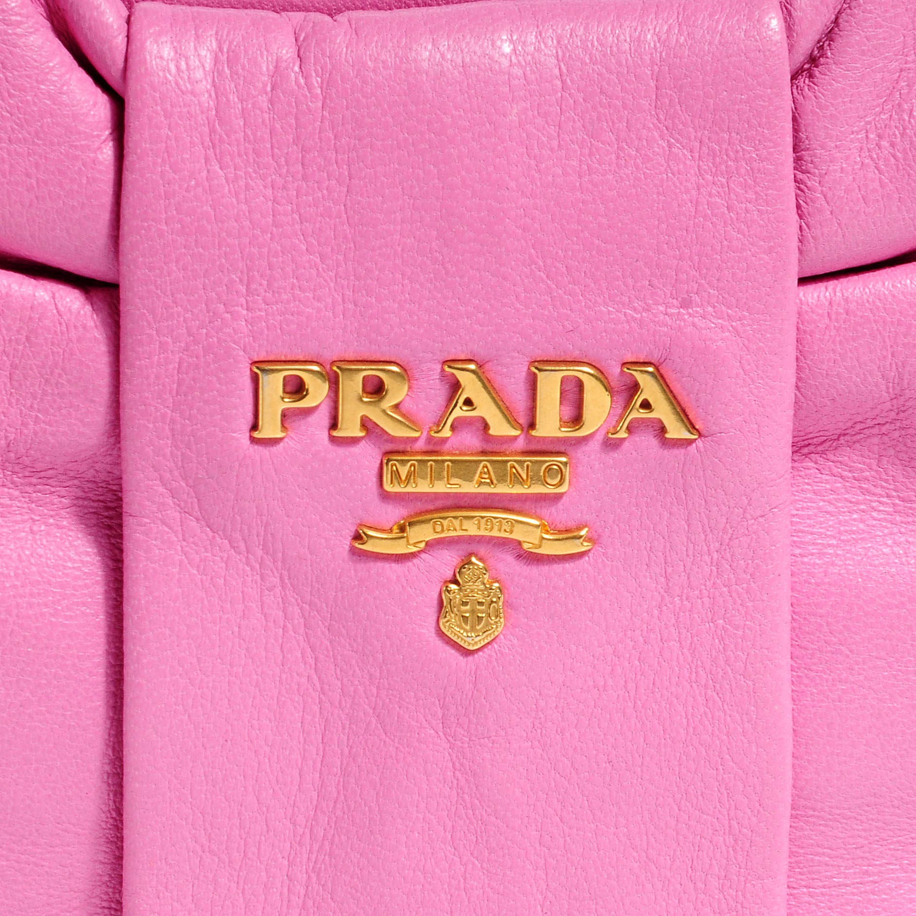 Prada Nappa Fiocco Bow Crossbody Clutch Pink Black 8 of 9