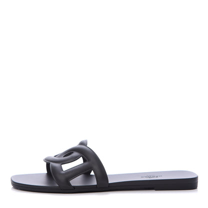 Hermes Rubber Aloha Sandals 40 Black 1 of 7