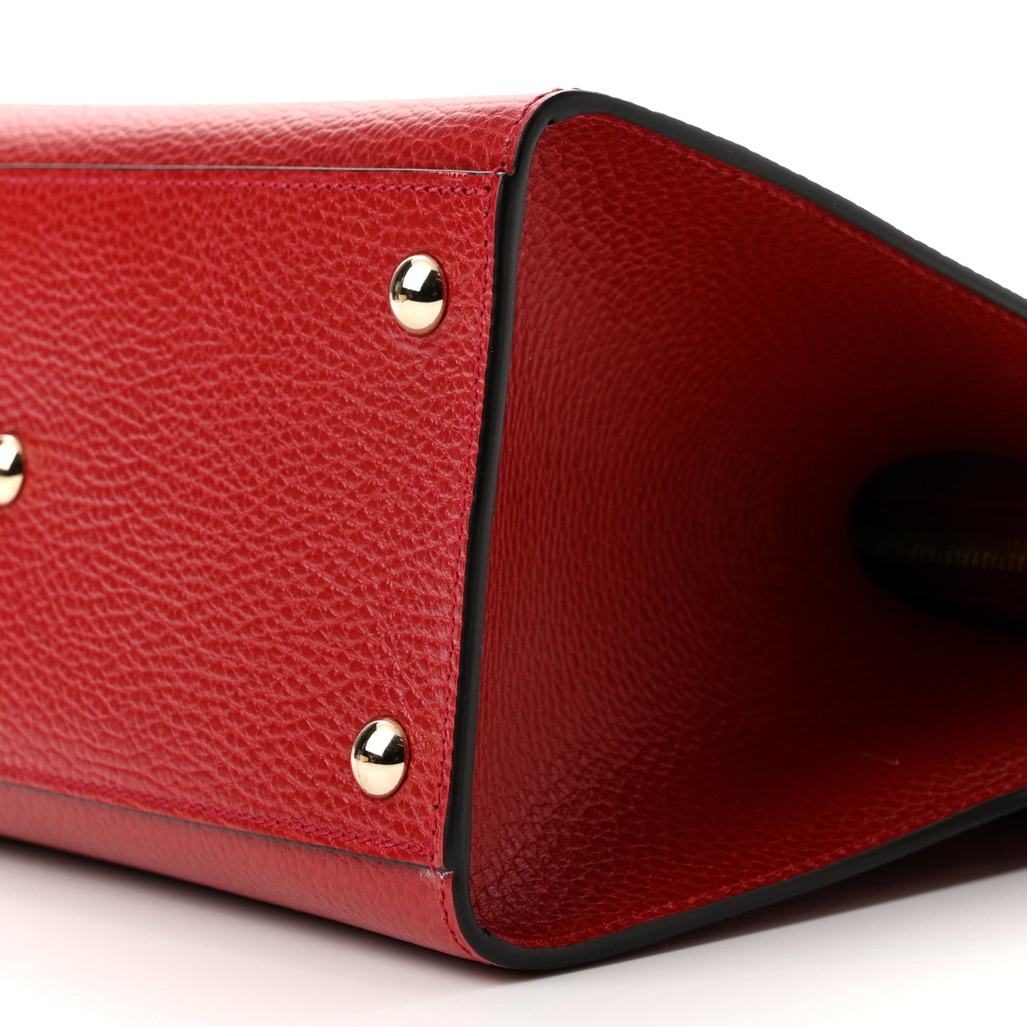 Gucci Dollar Calfskin Medium Soho Top Handle Satchel Hibiscus Red 10 of 10