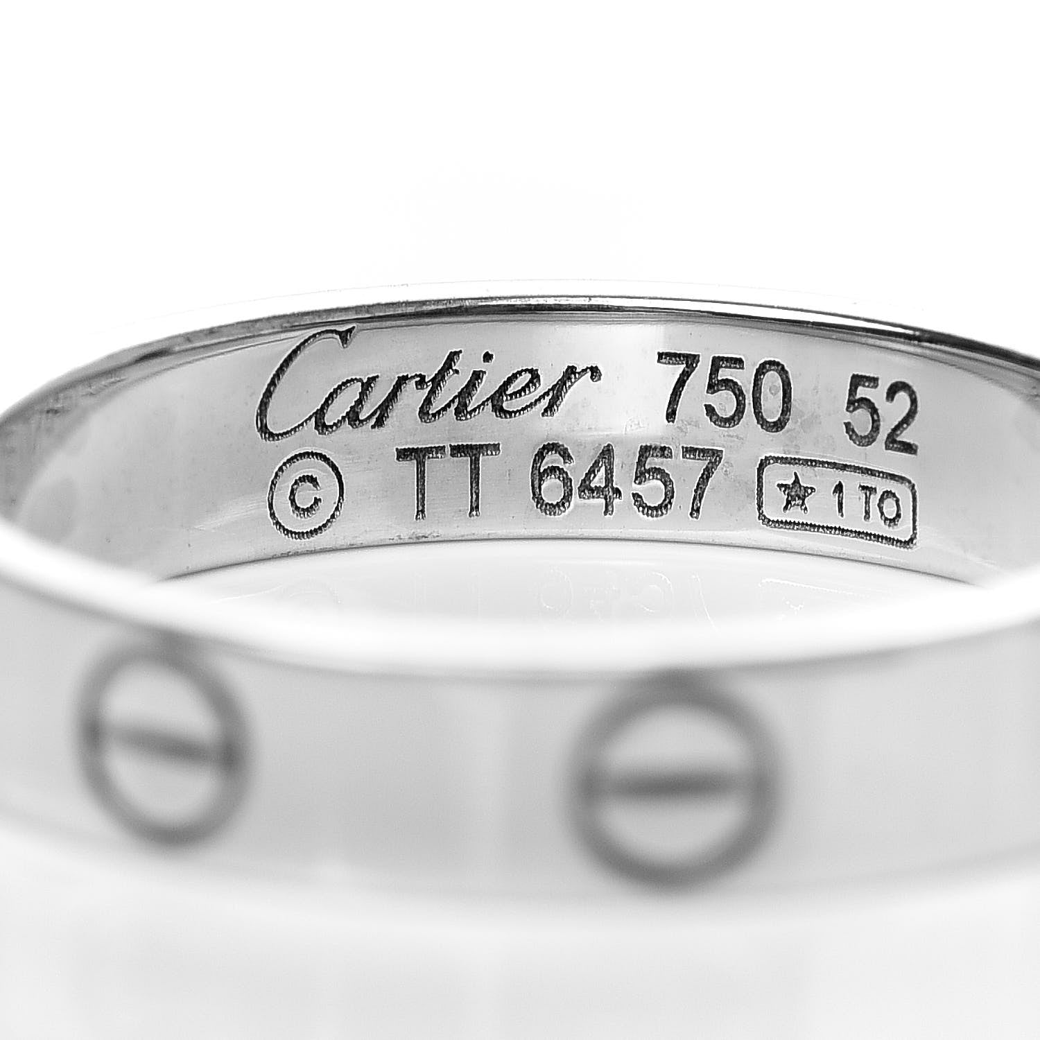 Cartier 18K White Gold 3.5mm LOVE Wedding Band Ring 52 6 4 of 4