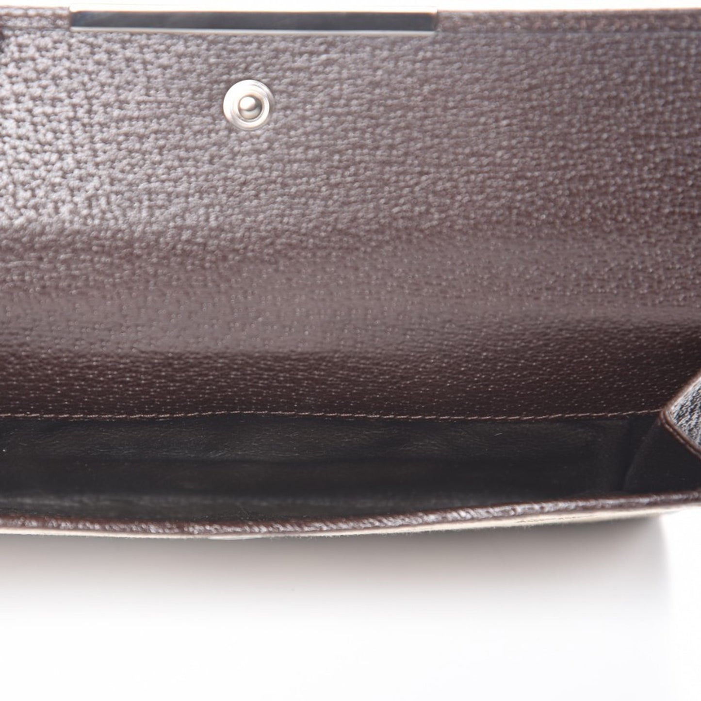 Monogram Metal Bar Continental Flap Wallet Beige Ebony Dark Brown
