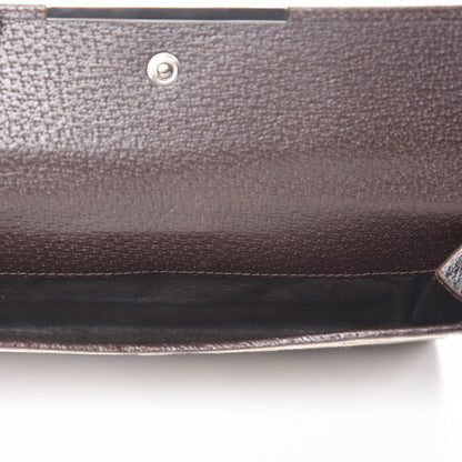 Gucci Monogram Metal Bar Continental Flap Wallet Beige Ebony Dark Brown 7 of 12
