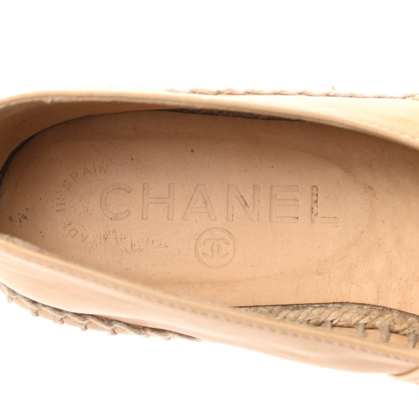 Lambskin CC Espadrilles 39 Beige Black