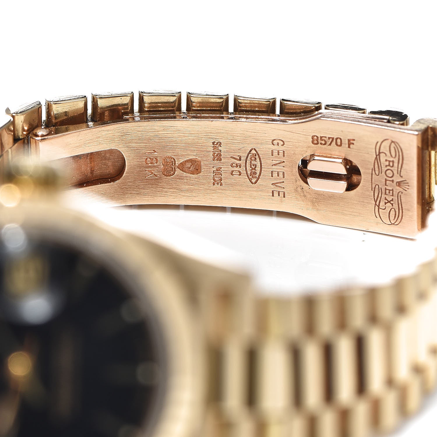 Rolex 18K Yellow Gold 26mm Datejust President Watch Black 69178 6 of 8