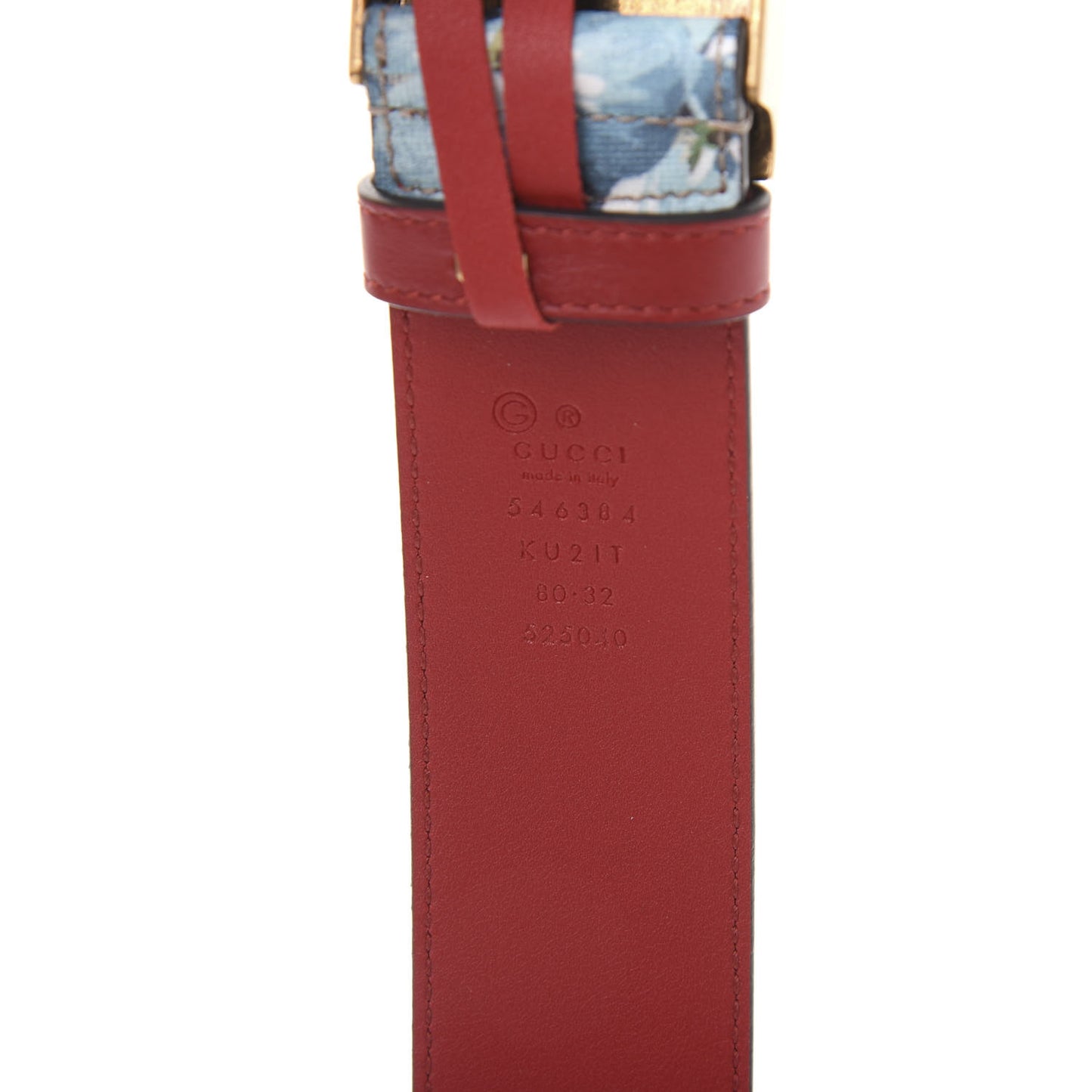 GG Plus Monogram Blooms Plaque Belt 80 32 Blue