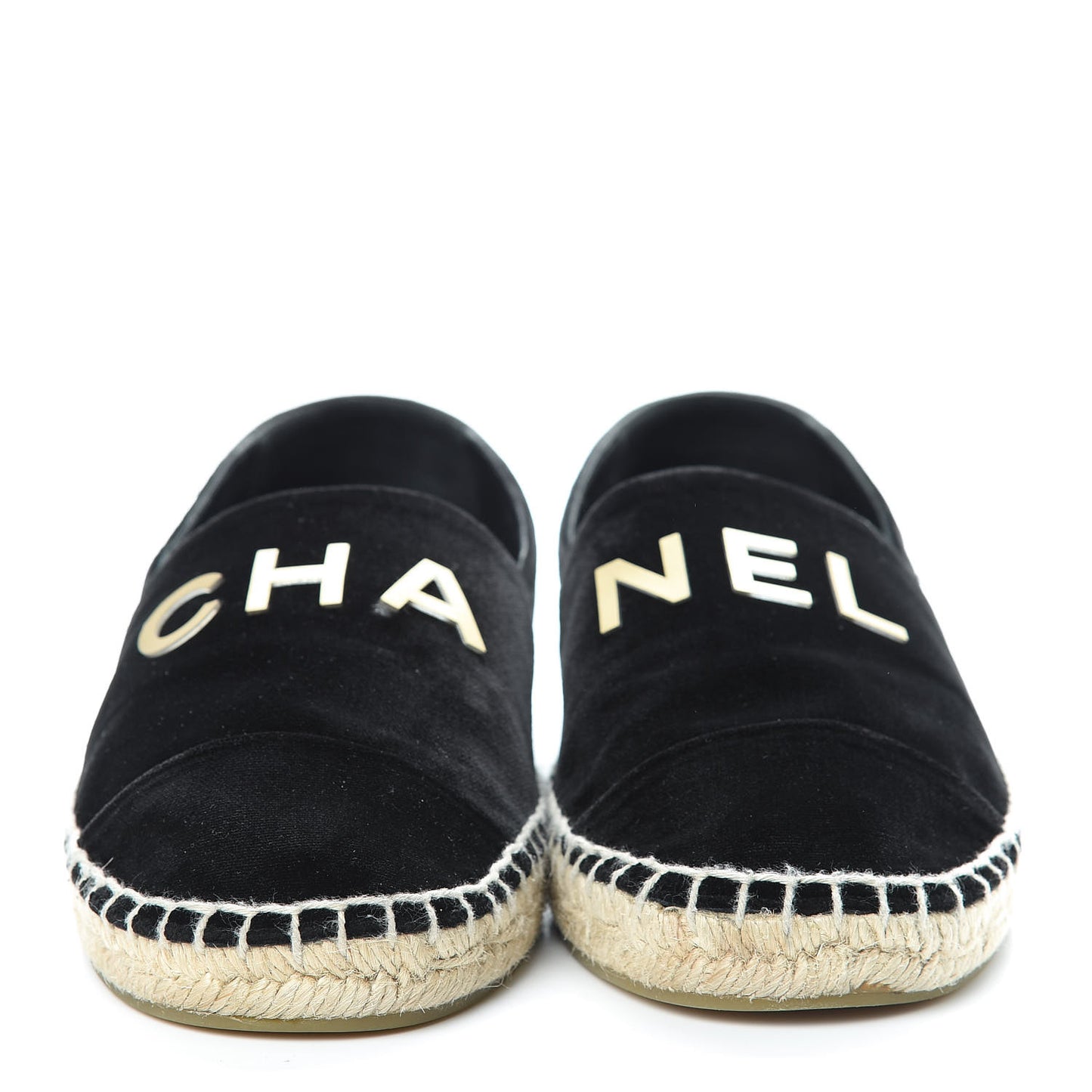 Velvet Logo Espadrilles 38 Black