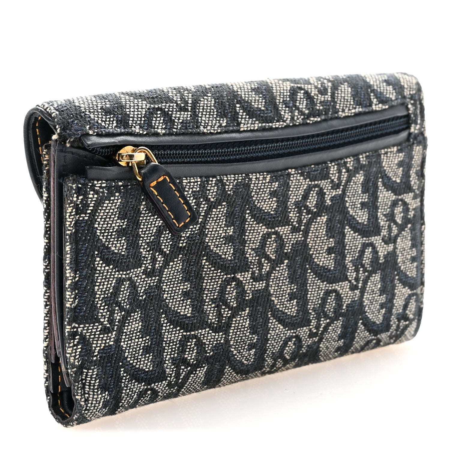 Christian Dior Monogram Saddle Large Zipped Wallet Blue 3 of 7