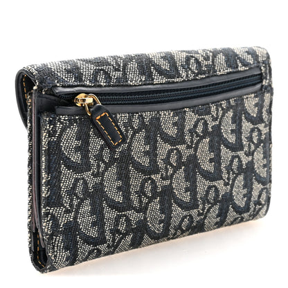 Christian Dior Monogram Saddle Large Zipped Wallet Blue 3 of 7