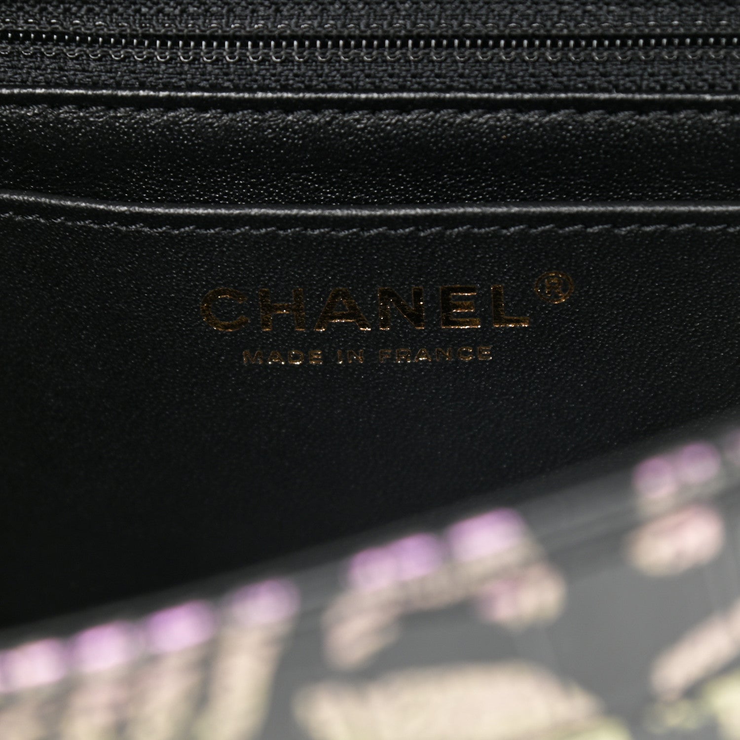 Chanel Calfskin Crocodile Embossed Graffiti 2.55 Mini Cocodile Reissue Flap Black Pink 6 of 9