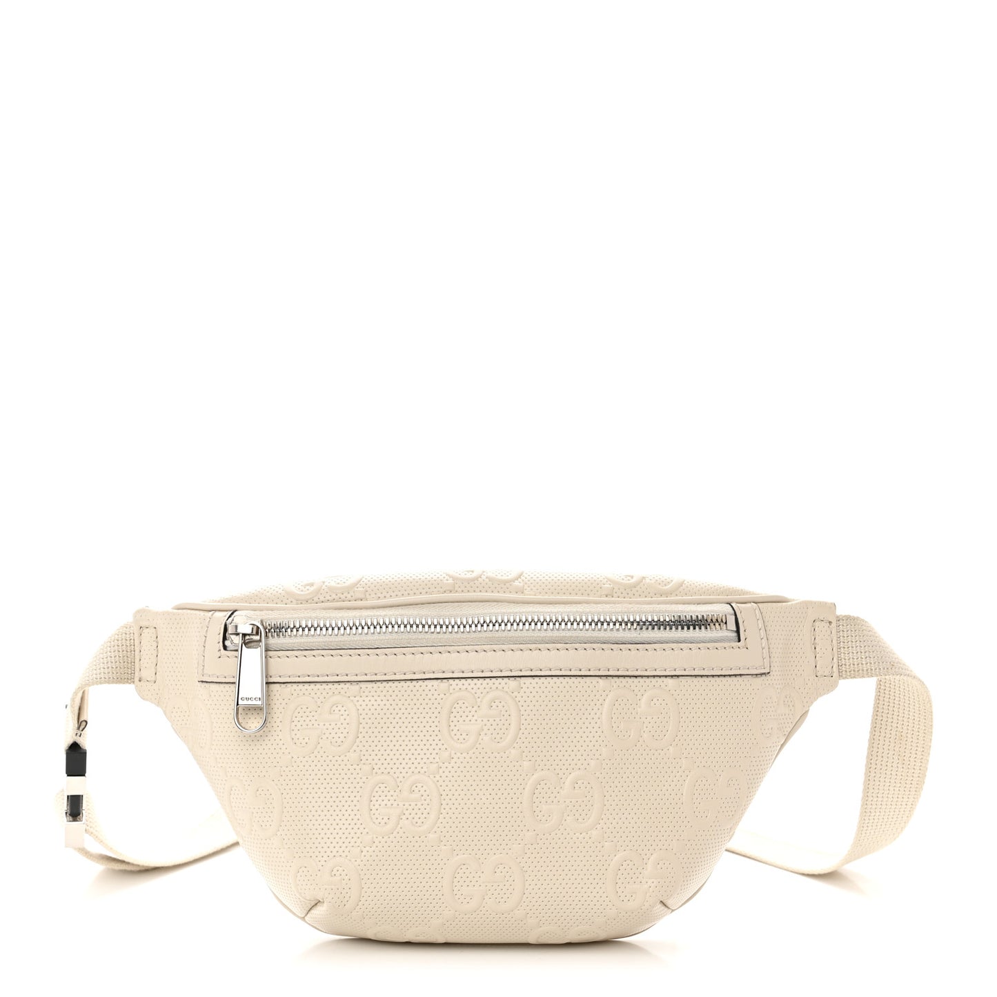 Calfskin GG Tennis Embossed Belt Bag Mystic White