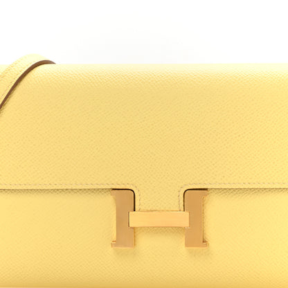 Hermes Epsom Constance Long Wallet To Go Wallet Jaune Poussin 8 of 11