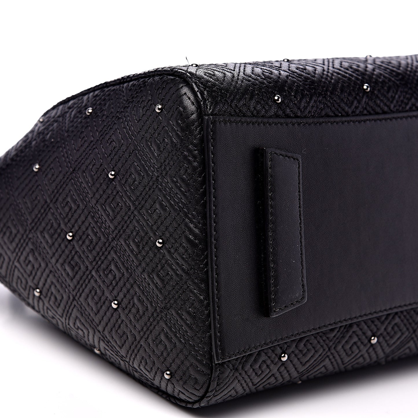 Lambskin Logo Embossed Small Studded Antigona Black