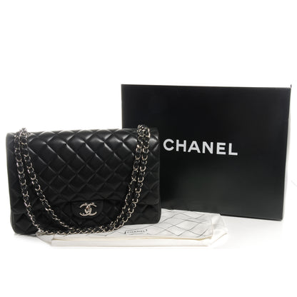 Chanel Lambskin Quilted Maxi Double Flap Black 5 of 9