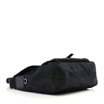Prada Nylon Vela Saffiano Single Buckle Messenger Shoulder Bag Black 4 of 8