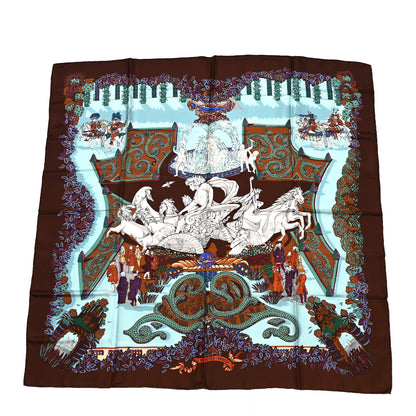Hermes Silk Le Paradis Du Roy Scarf 90 1 of 7