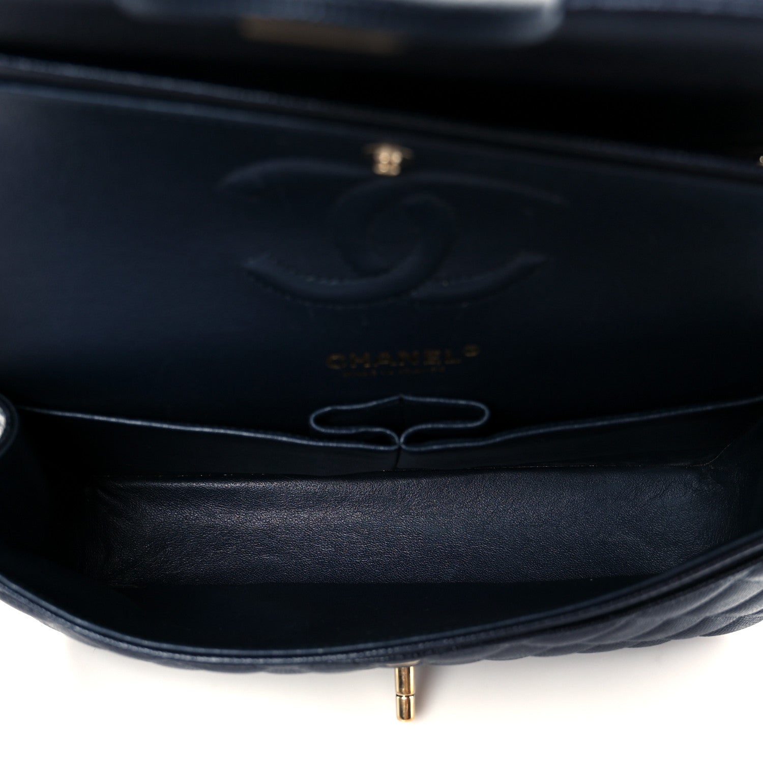 Chanel Caviar Quilted Medium Double Flap Navy 8 of 21