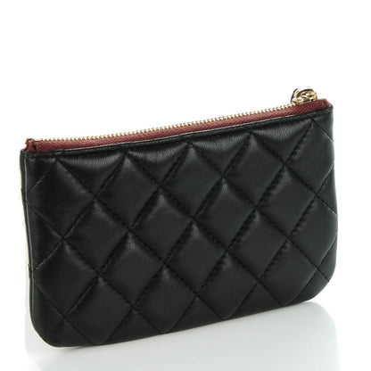 Chanel Lambskin Quilted Coin Purse Case Black 3 of 7