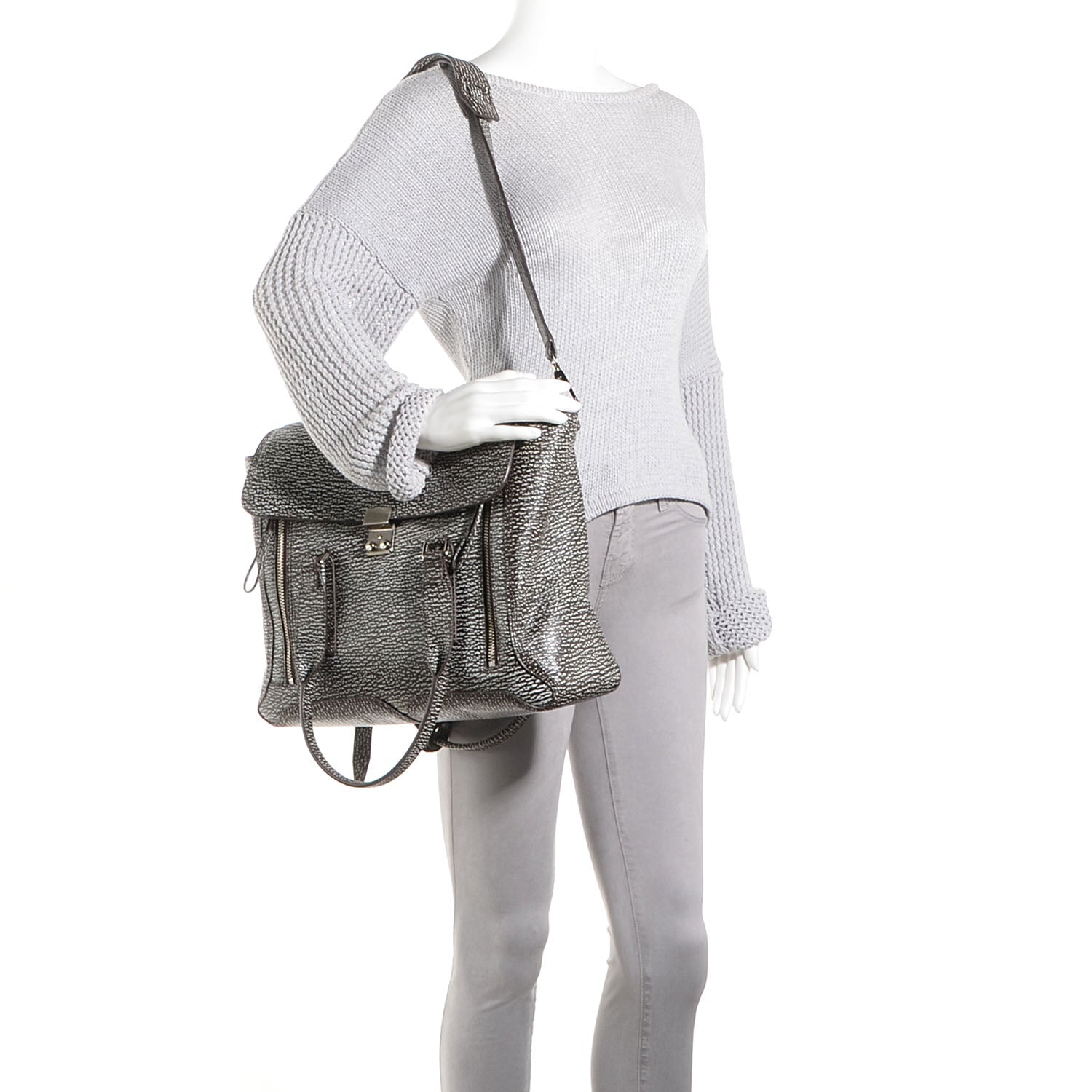 3.1 Phillip Lim 3.1 Large Pashli Satchel Black Cream 2 of 11