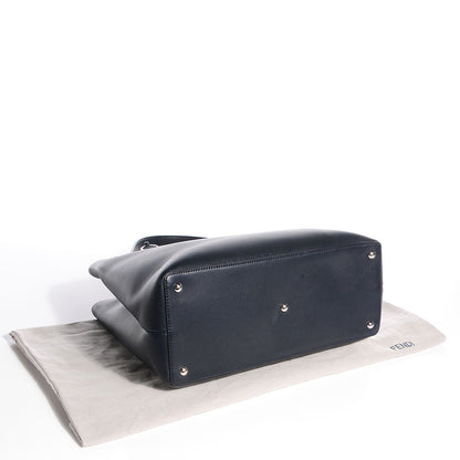 Fendi Vitello Dolce Marmol Regular 2Jours Tote Blue Notte Papavero 4 of 11