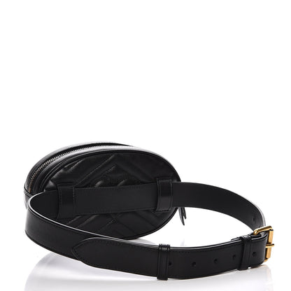 Gucci Calfskin Matelasse GG Marmont Belt Bag 75 30 Black 3 of 9