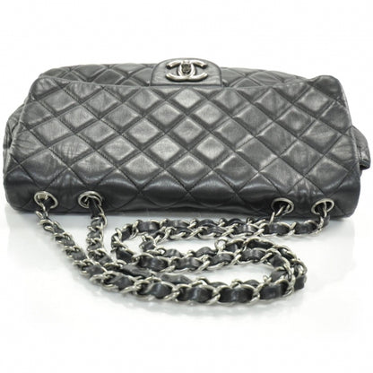 Chanel Lambskin Quilted Jumbo Flap Black SHW 5 of 12
