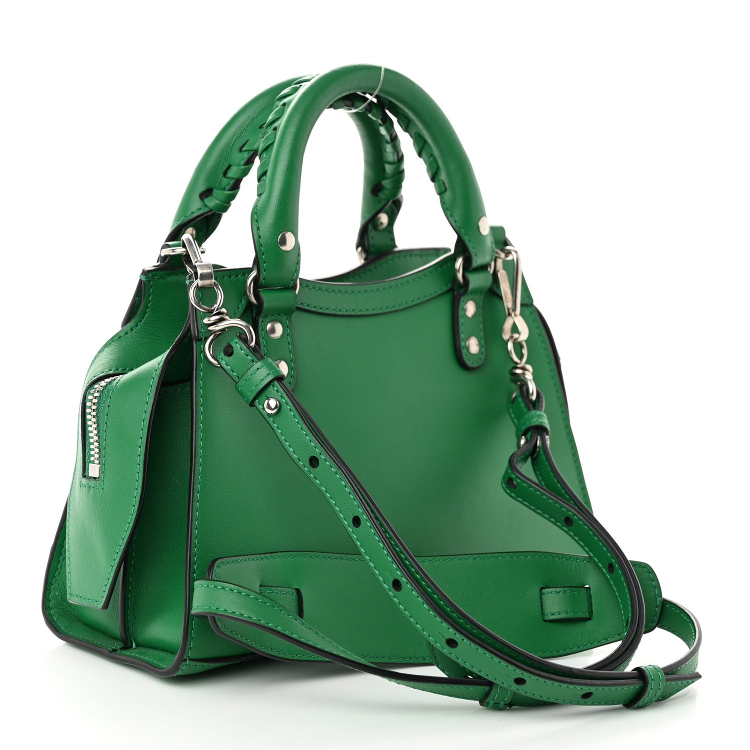 Balenciaga Smooth Calfskin Neo Classic Silver Hardware Mini City Grass Green 3 of 10