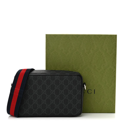 Gucci GG Supreme Monogram Web Small Shoulder Bag Black Grey 11 of 11