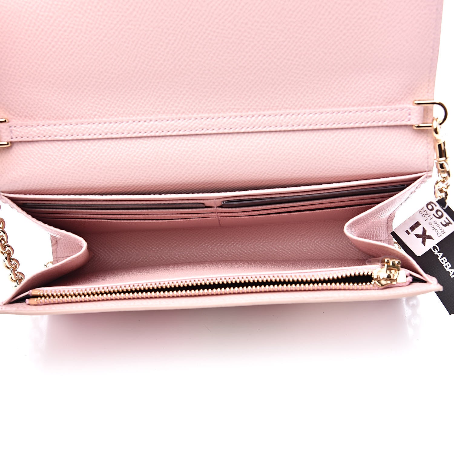 Dolce & Gabbana Dauphine Rose Print Wallet On Chain Pink 5 of 8