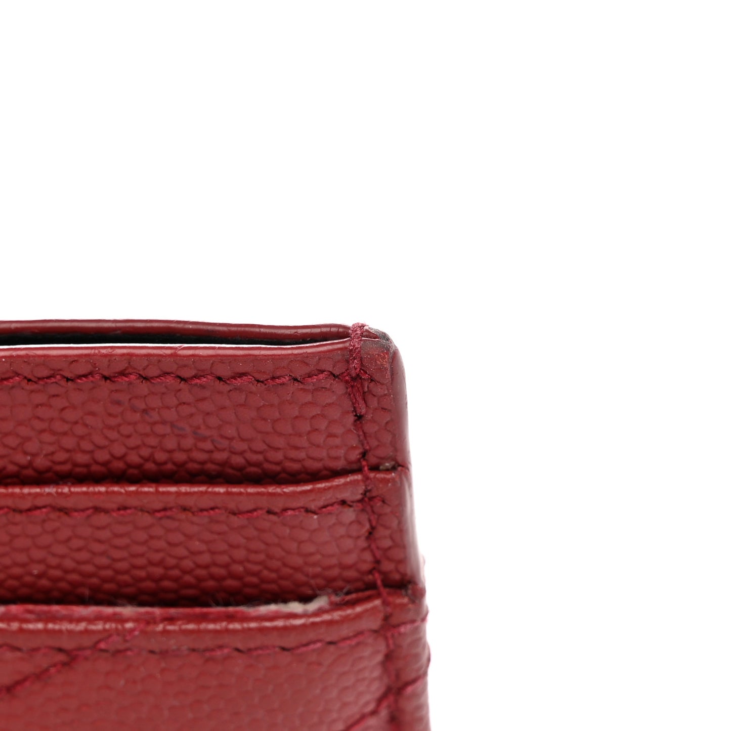 Grain De Poudre Matelasse Chevron Monogram Credit Card Case Opyum Red