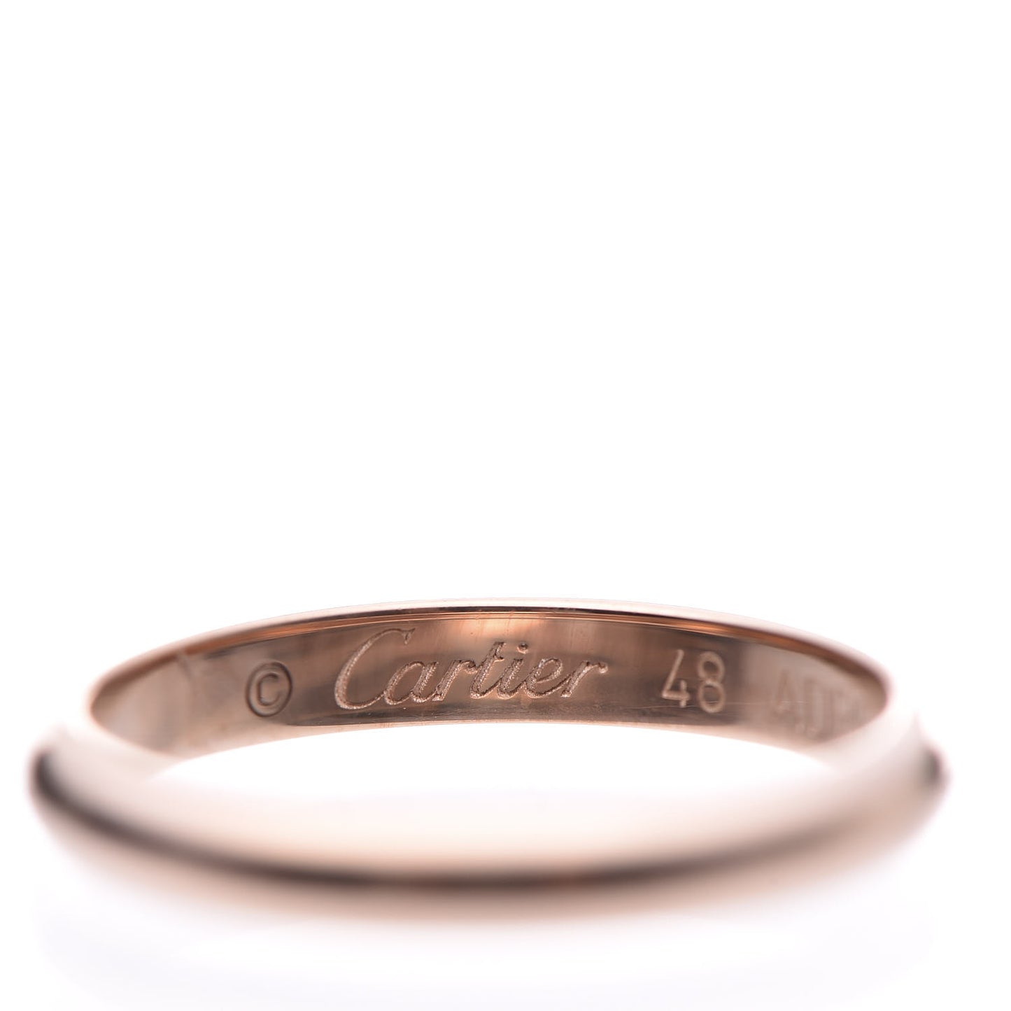 18K Pink Gold 2.5mm 1895 Wedding Band Ring 48 4.5