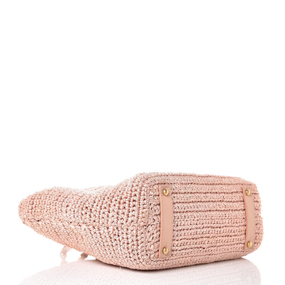 Chanel Straw Raffia Tote Pink 4 of 13