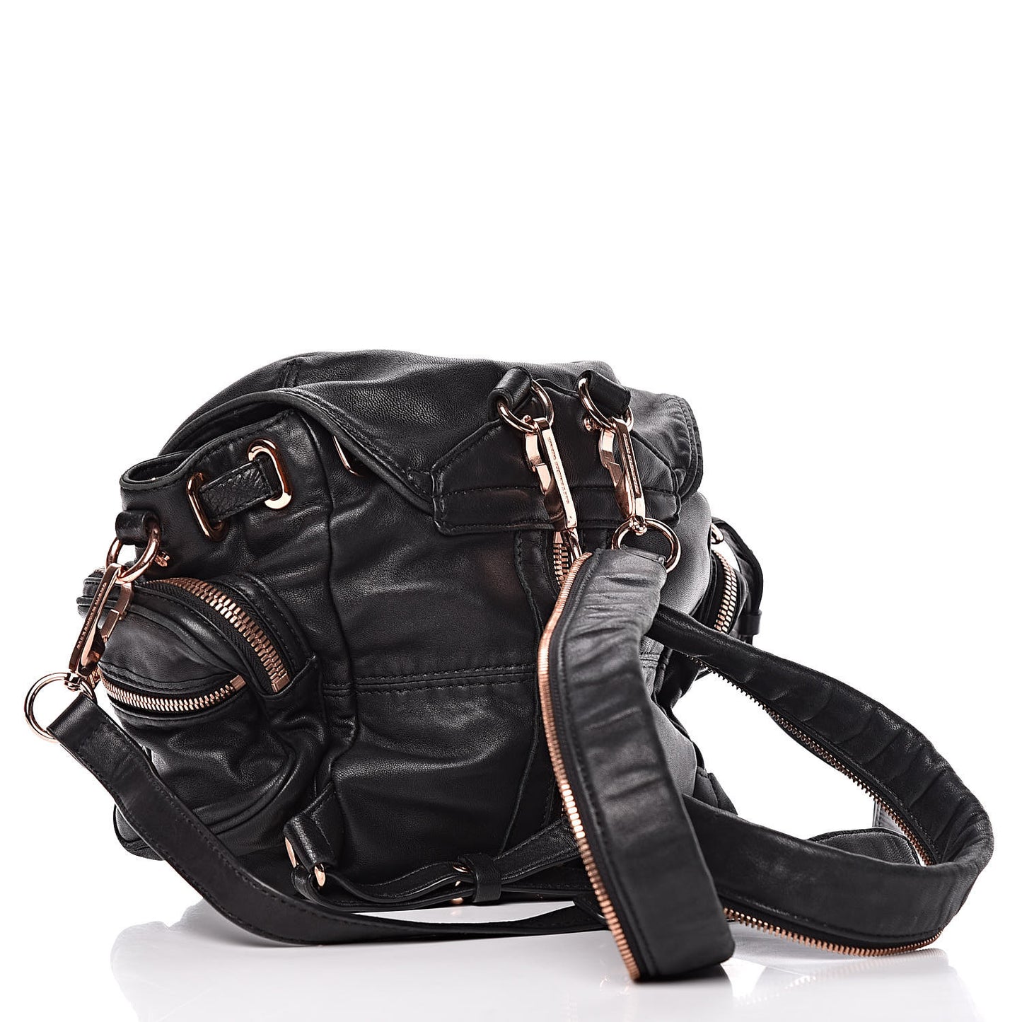 Lambskin Mini Marti Backpack Washed Black Rose Gold Hardware