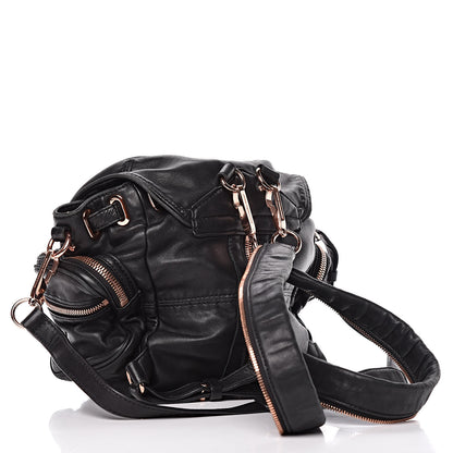 Alexander Wang Lambskin Mini Marti Backpack Washed Black Rose Gold Hardware 4 of 19