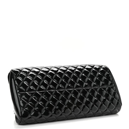 Chanel Patent Quilted Medium Just Mademoiselle Bowling Bag Black 4 of 13