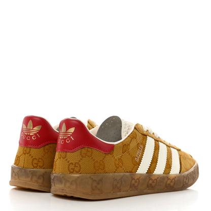 Gucci X ADIDAS Vintage GG Monogram Mens Gazelle Sneakers 6.5 Mid Natural Nut Off White 4 of 8