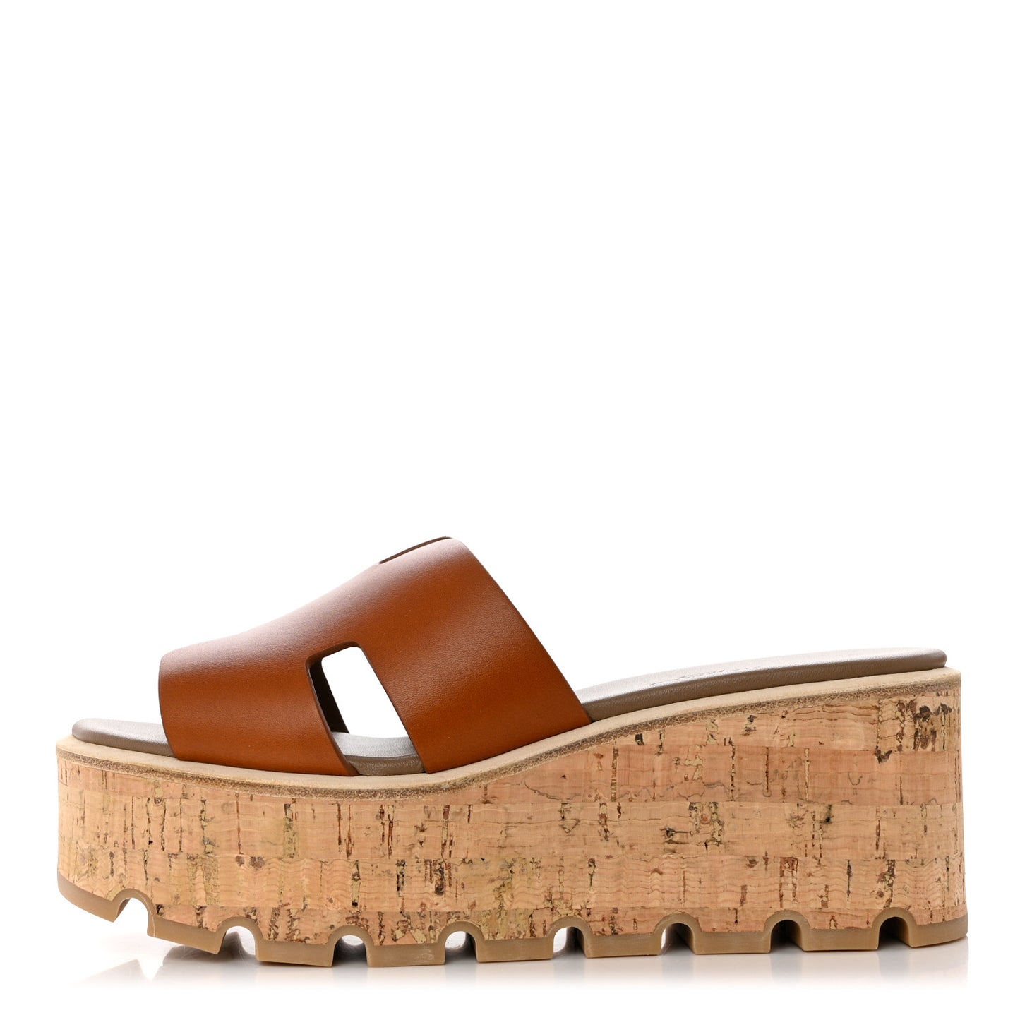 Calfskin Cork Eze 30 Sandals 35 Marron Glaise