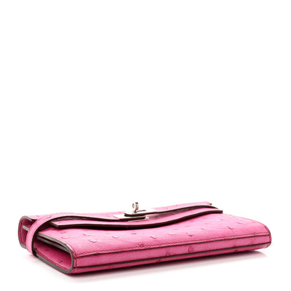 Hermes Ostrich Kelly Longue Wallet Fuchsia 4 of 10