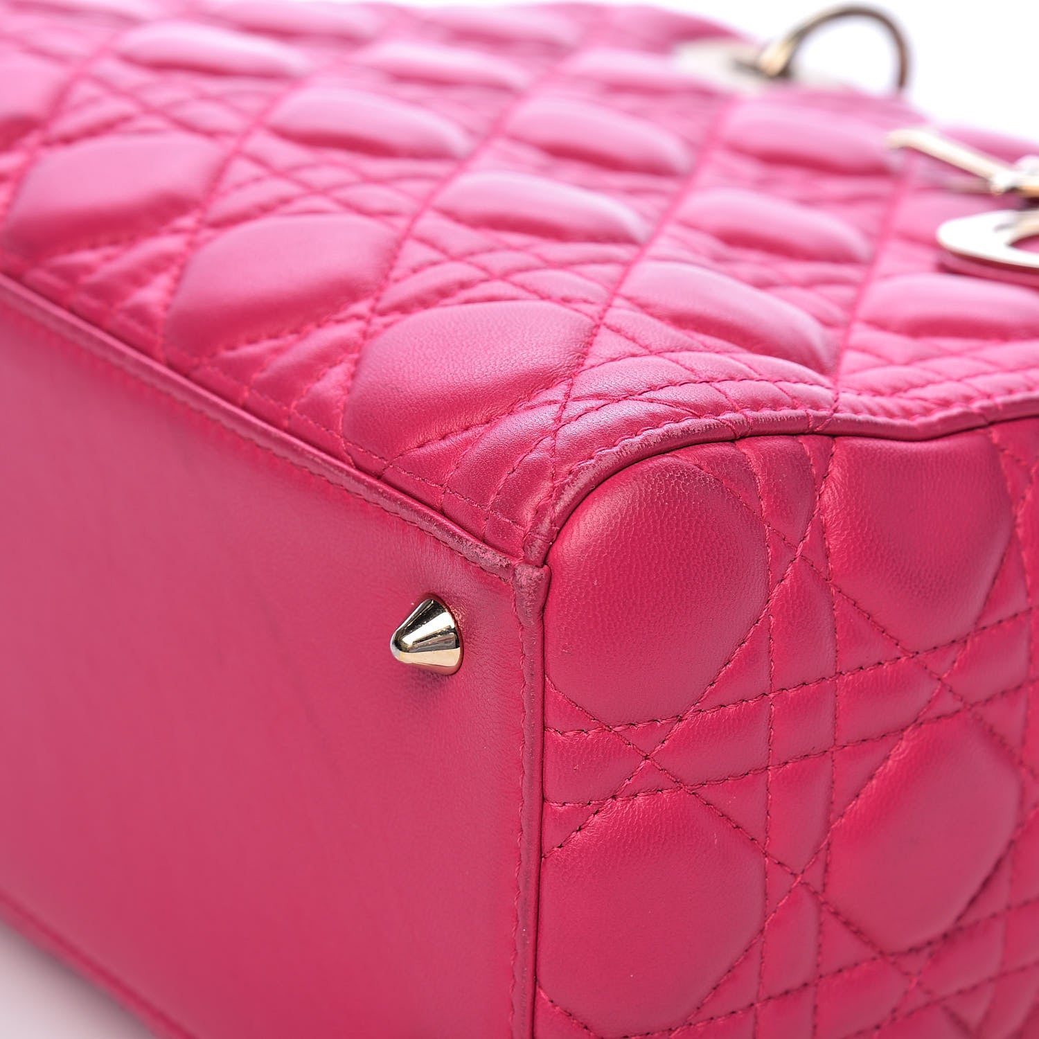 Christian Dior Lambskin Cannage Medium Lady Dior Fuchsia 16 of 21