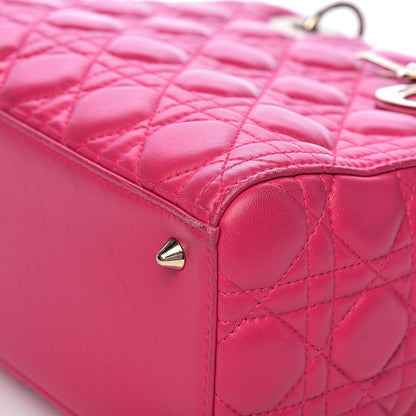 Christian Dior Lambskin Cannage Medium Lady Dior Fuchsia 16 of 21