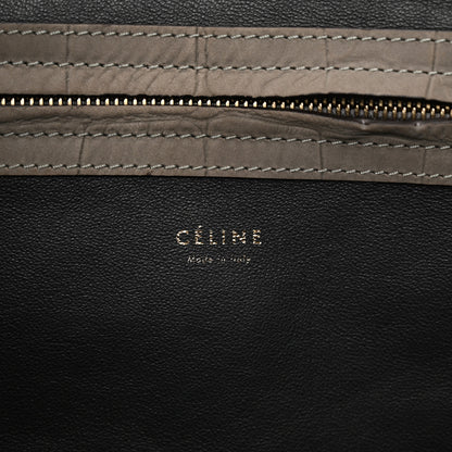 Celine Crocodile Embossed Nubuck Large Phantom Luggage Grey 6 of 15