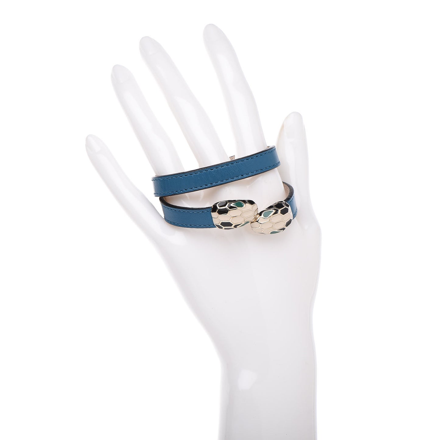 Calfskin Serpenti Forever Multi Coiled Bracelet S Deep Jade