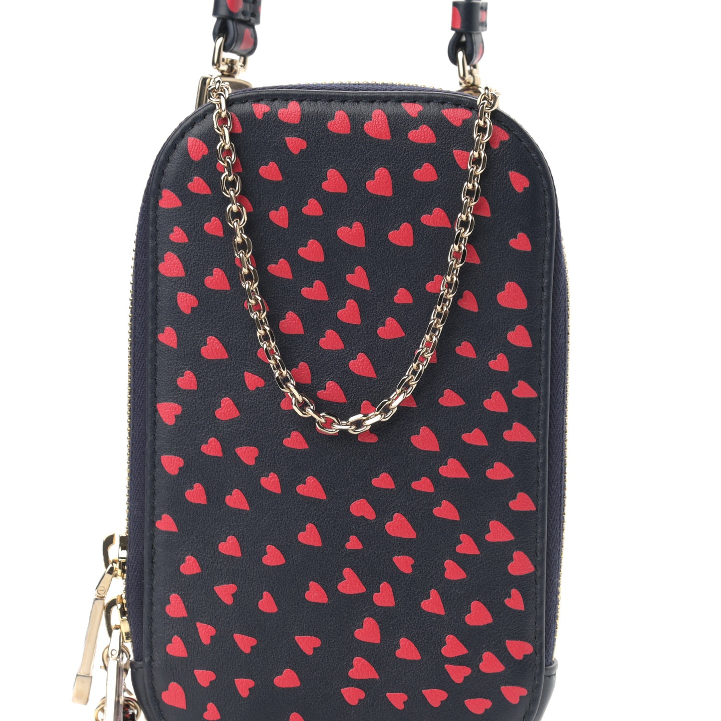 Calfskin I Love Paris Phone Holder Blue Red