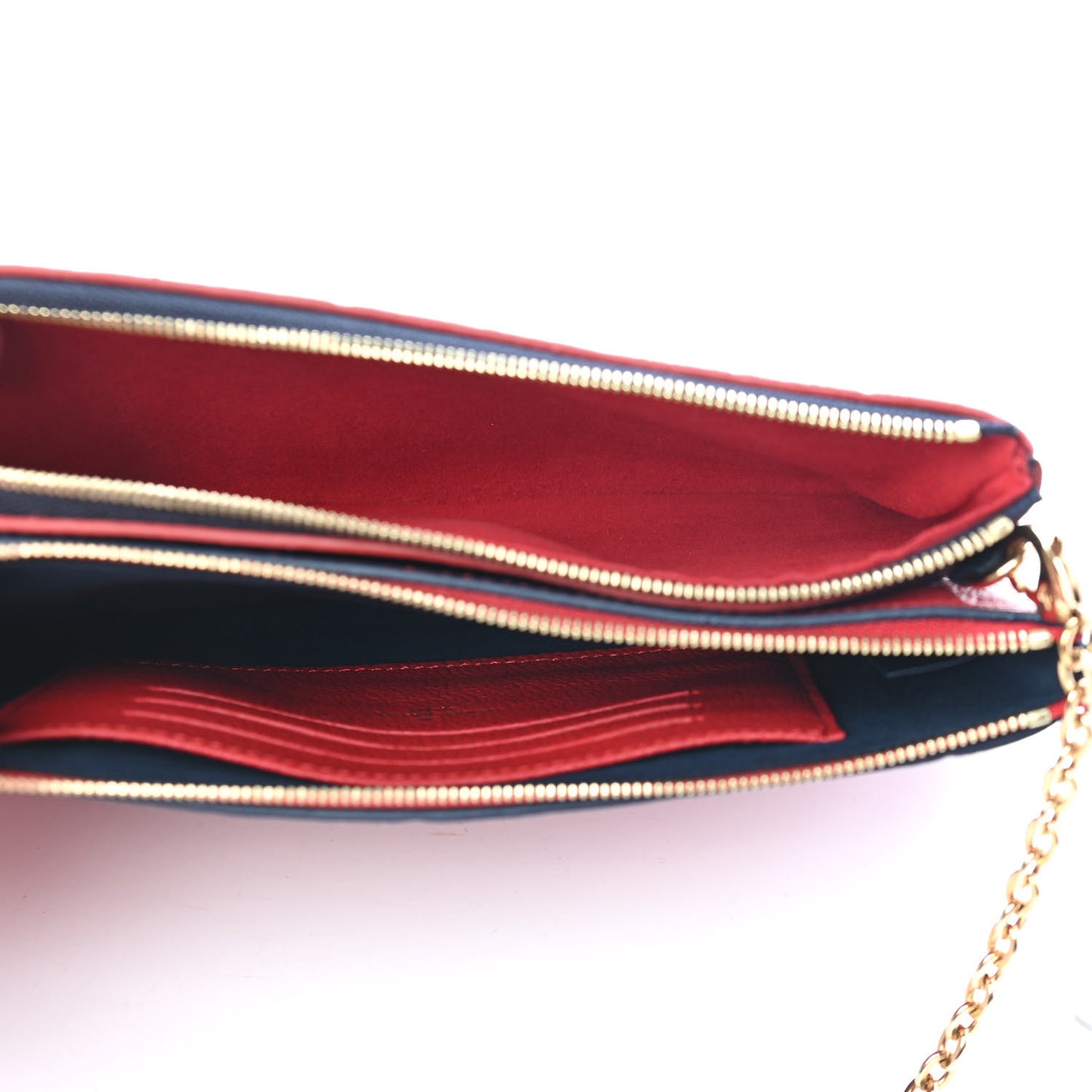Empreinte Double Zip Pochette Marine Rouge