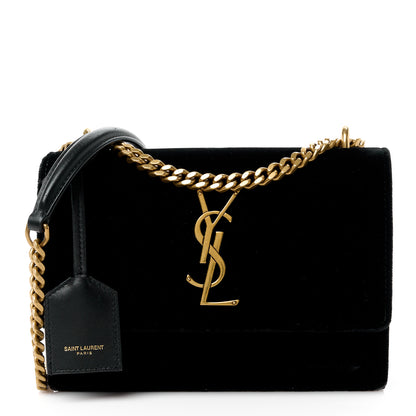 Saint Laurent Velvet Small Monogram Sunset Black 1 of 12