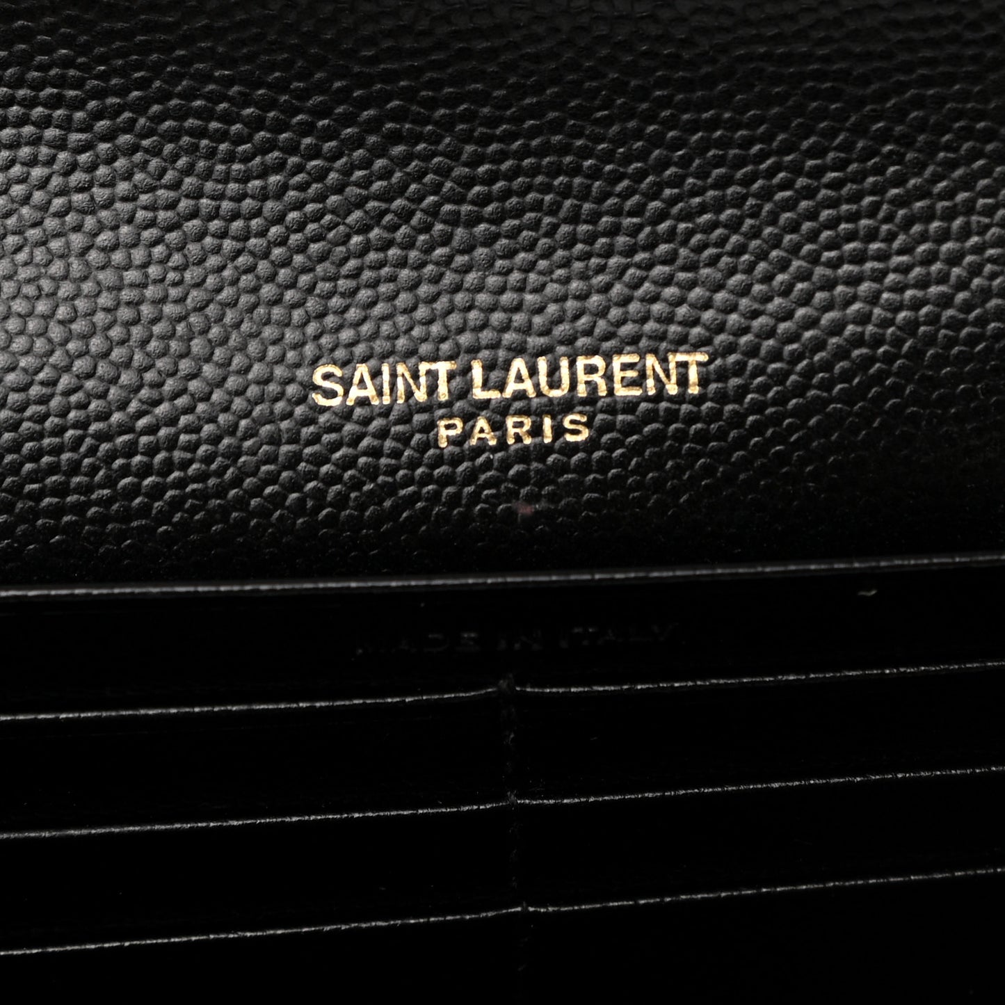 Grain De Poudre Matelasse Chevron Monogram Flap Wallet Black