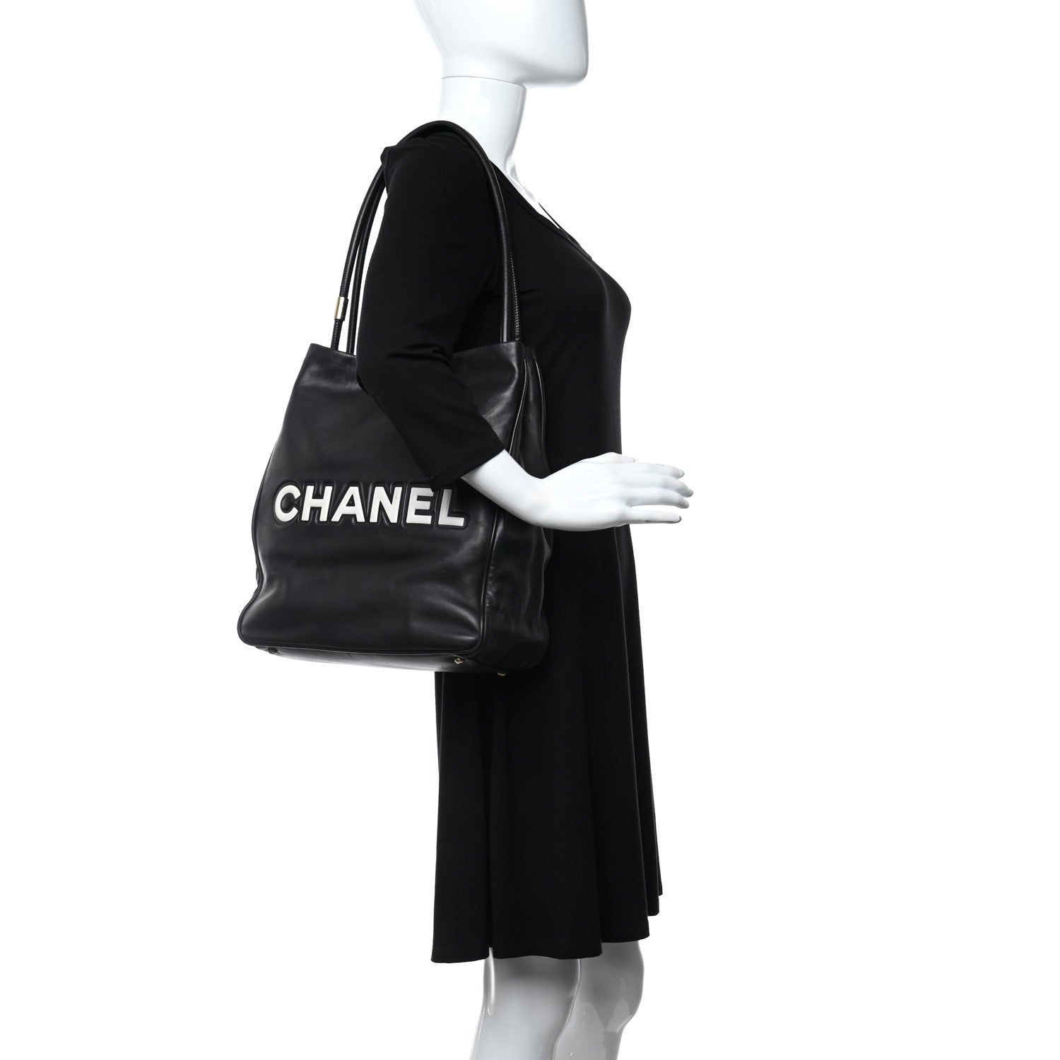 Chanel Lambskin Camellia Tote Black 2 of 10